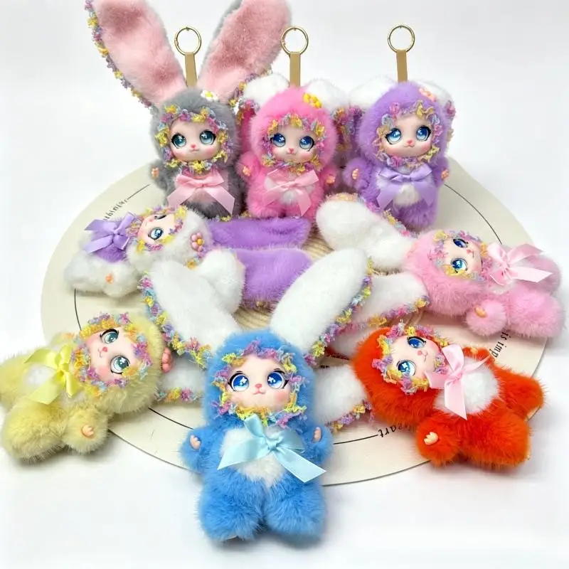 /Kb/Fairy Style Lace Rabbit Plush Vinyl Doll Keychain For Backpack Pendant Hanging Ornament Birthday Gift Sweet