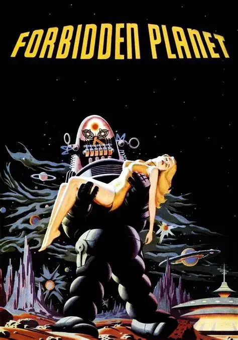 Película del Planeta Prohibido, póster de seda impreso con imagen artística, decoración de pared del hogar