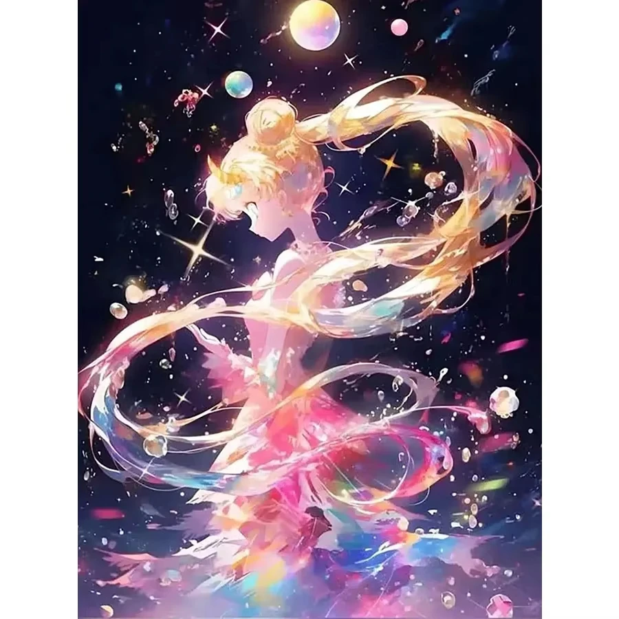5D DIY Voll-Diamant-Malerei Prinzessin Universum Miku Stoff Spezial-Strass-Mosaik Bastelset für Erwachsene Geschenk