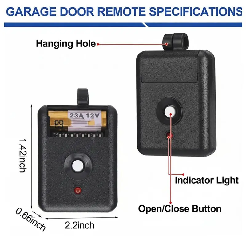 2PCS 1 Channel Keychain Garage Door Remote Compatible With For Linear DNT00026, Delta-3 310 Mhz-Y41A