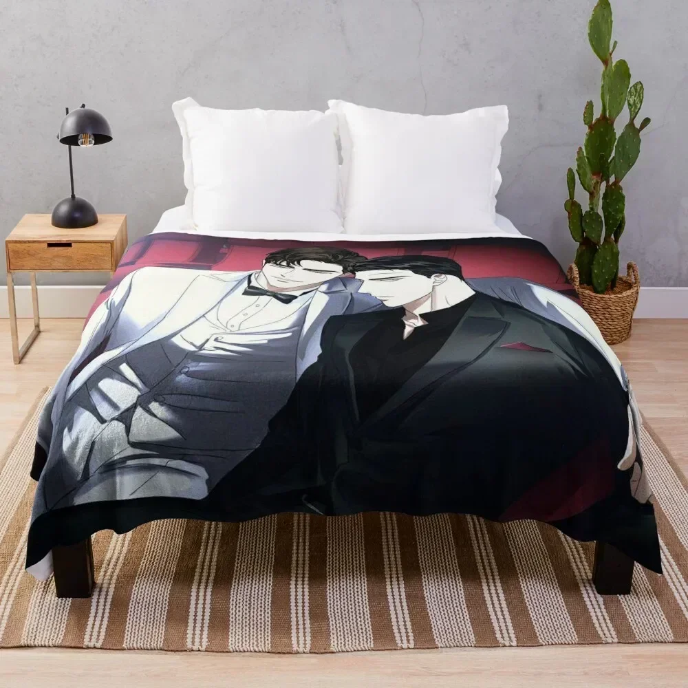 

Jin Cheong Woo & Matthew Rayner Under The Green Light Manhwa Throw Blanket Cozy Sofa Blanket for TV Watching Napping