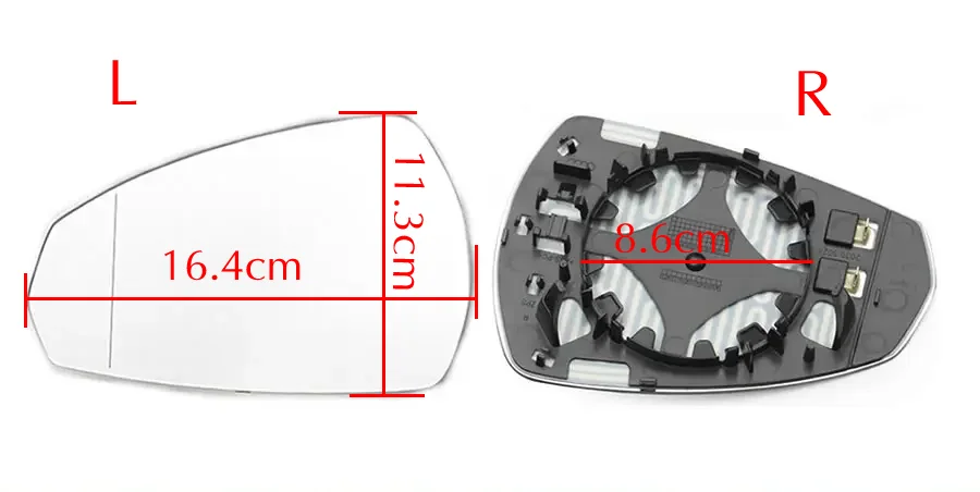 Car Mirrors For Audi A3 2014 2015 2016 - 2020 Side Mirrors  Lens Rearview Mirror Lenses Glass with Heating 8V0857535E 8V0857535C