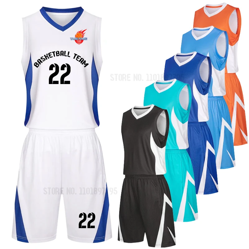 Adult Baketball Uniforms Custom Kids Baketball Jersey Breathable Basketball Sport Shirt Match Clothes Suit