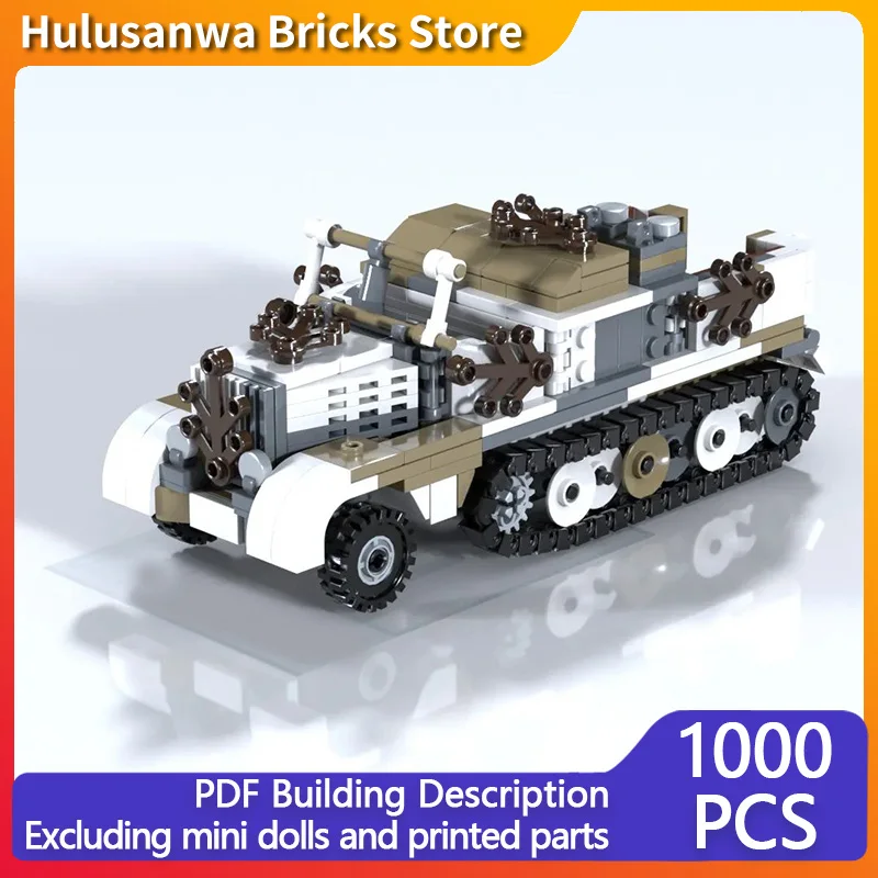 Light Semi-Track Traction Vehicle Model MOC Building Bricks War Equipment Modular Technology Gifts Holiday Assemble Children Toy