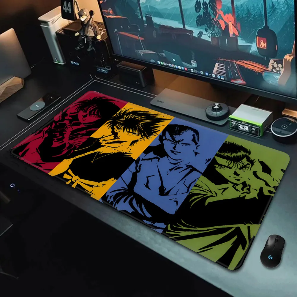 YuYu Hakusho Mousepad HD الطباعة ألعاب الكمبيوتر قفل الحافة عدم الانزلاق ماوس الوسادة XXL90x40cm لوحة المفاتيح الكمبيوتر وسادة مكتب