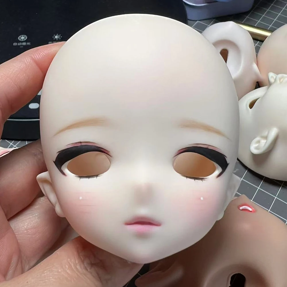 (Customized) 1/4 Imomodoll Makeup Doll\'s Head White/Tan Skin Diy Girl Toys Dress Up Handmade Face Up Doll Accessories,no Eyeball