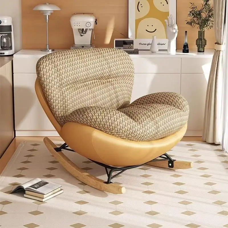 Nordic Home Accent Chair with Mid-century Modern Design for Living Room Light Luxury Leisure Recliner Chair for Lazy Days in Bed