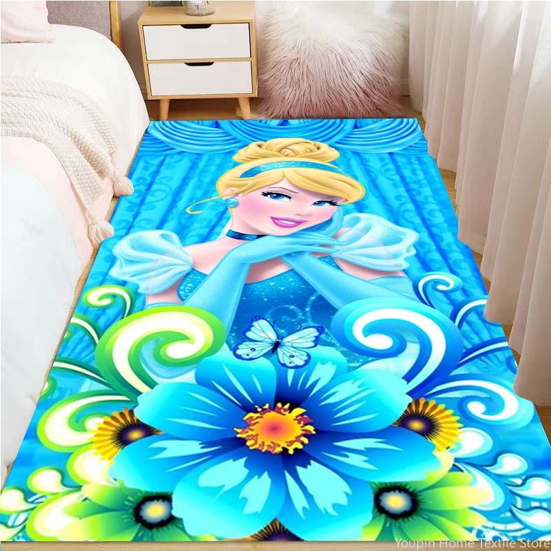 

3D Disney Cinderella Princess Large Area Rugs Carpets Home Living Room Children's Bedroom Sofa Doormat Floor Non-slip Mat MINISO