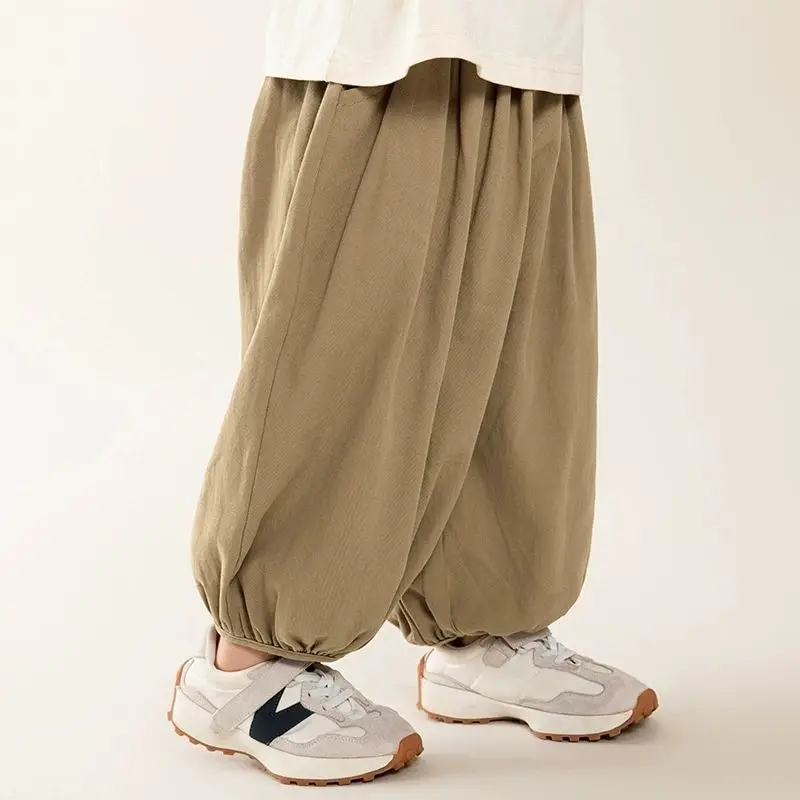 2026 Kinder Jungen Baumwollhosen RAISE Frühling Kleinkind Jungen Lockere Haremshosen Kleinkinder Jungen Einfarbige Hosen mit Elastischem Bund – Detail 1