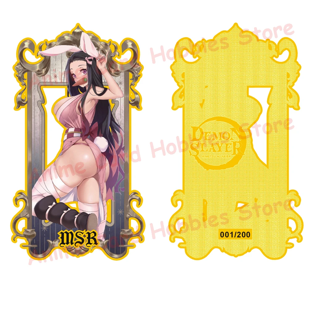 New Goddess Story Naruto MSR MXR Metal Cards Albedo Nami Yor Gorger Makima Rem Power Anime Girl Bikini Metal Card Kids Toy Gift