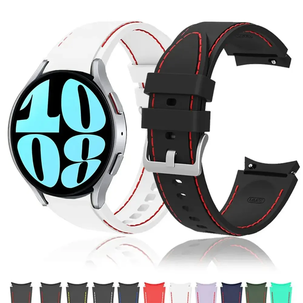 Silicone Watchband For Samsung Watch 4 5 6 Strap 40mm 44mm 6 Classic 43mm 47mm Bracelet For Galaxy Watch 5 Pro 45mm Band No Gap