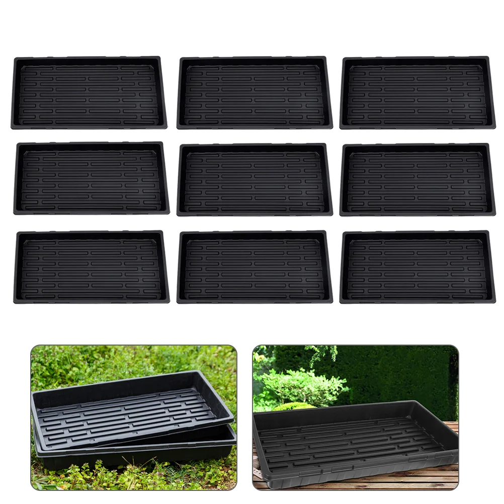 

10 Pcs Seedling Tray Nursery Flat Germination Plant Growing Starter Planting Containers Plate No Holes Trays