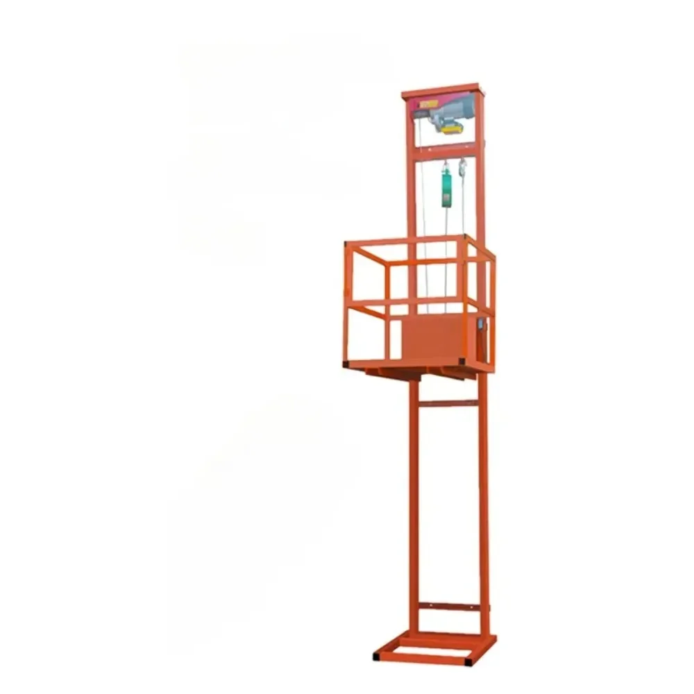 Guide rail type lif platform for loading and unload of small electric freight elevator household workshop warehouse