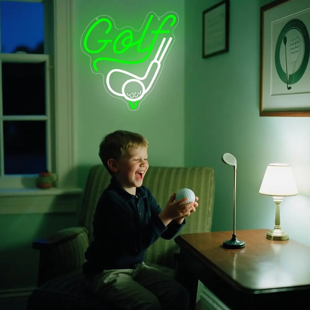 جولف النيون الرياضة عكس الضوء LED ضوء النيون ل ماستر كرة جولف بار مكتب غرفة نوم نادي رجل كهف ديكور هدية USB عكس الضوء #5