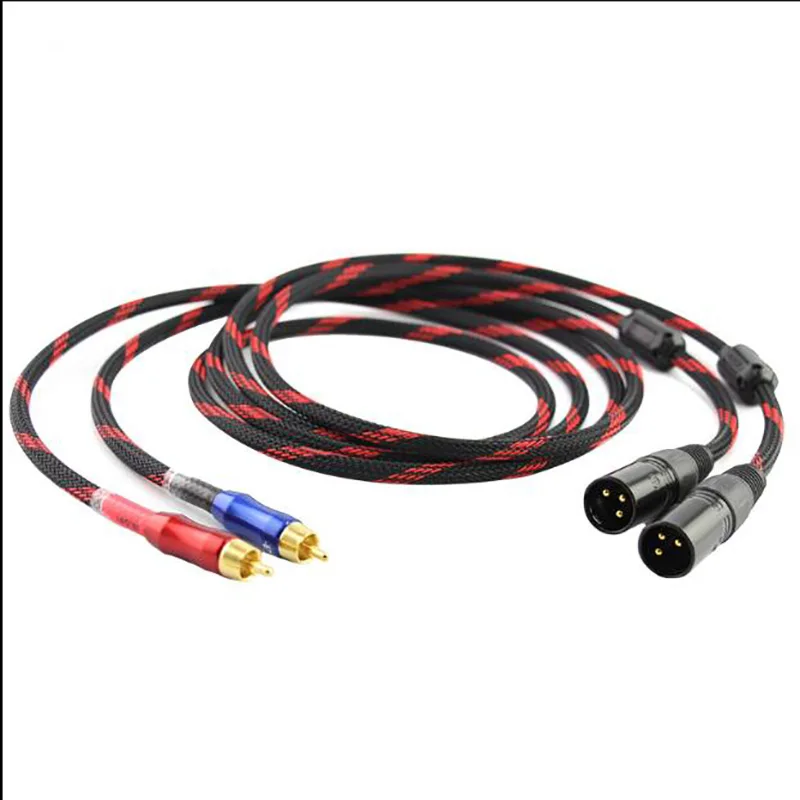 

High Quality A53 5N OCC Copper XLR to RCA audio interconect cable with gold plug connector