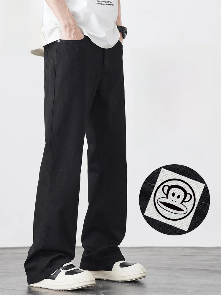 

Мужские джинсы Paul Frank: Новинка осени, американский стиль, с высокой талией, расклешенные, повседневные, дышащие, легкие, из полиэстера