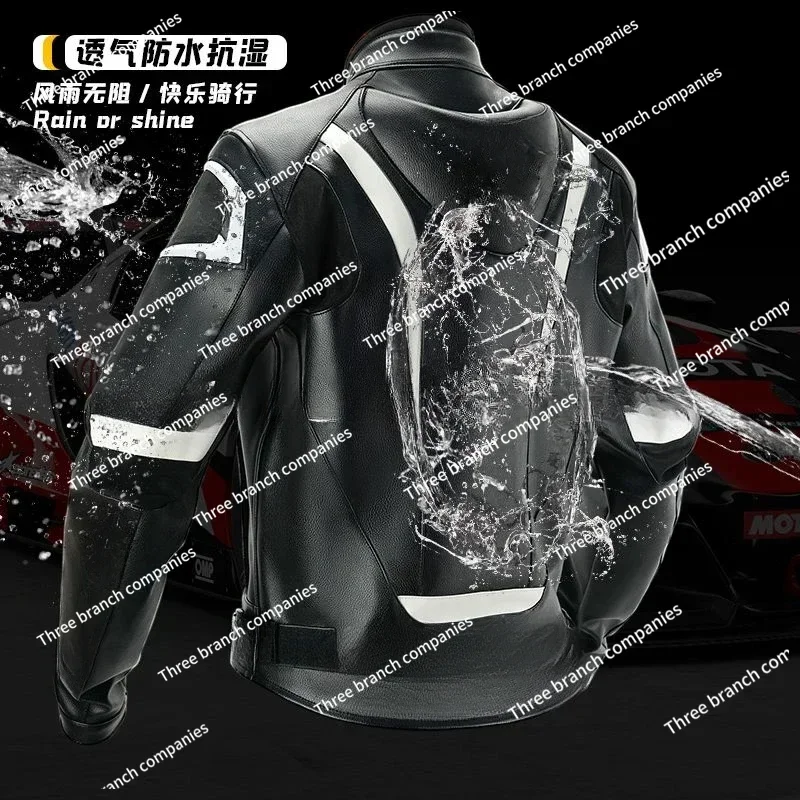 Motorcycle riding suit, men's racing suit, windproof motorcycle suit, leather jacket, autumn and winter motorcycle rider suit
