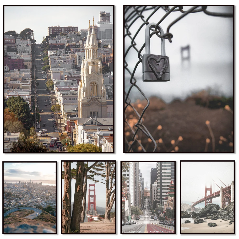 Golden Gate Bridge Prints, San Francisco California Prints, Coit Tower, California Travel Art Prints, Landscape Posters
