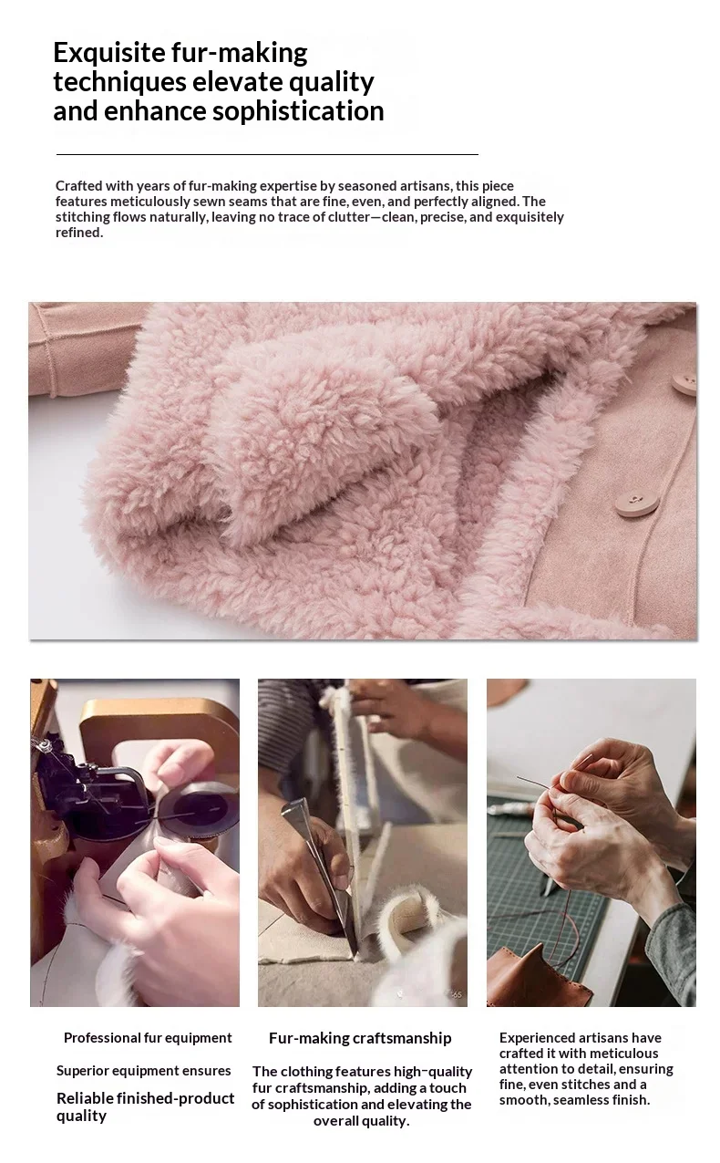Mädchen Stehkragen Shearling-Mantel 2025 Neue Kinder-Kombinations-Lammwoll-Wildleder-Kurz-Motorradjacke Winter Warme Kinder-Oberbekleidung – Detail 13