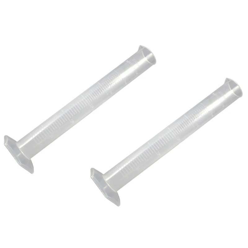 HOT SALE 2X 250ML Clear White Plastic Liquid Measurement Graduated Cylinder For Lab Set