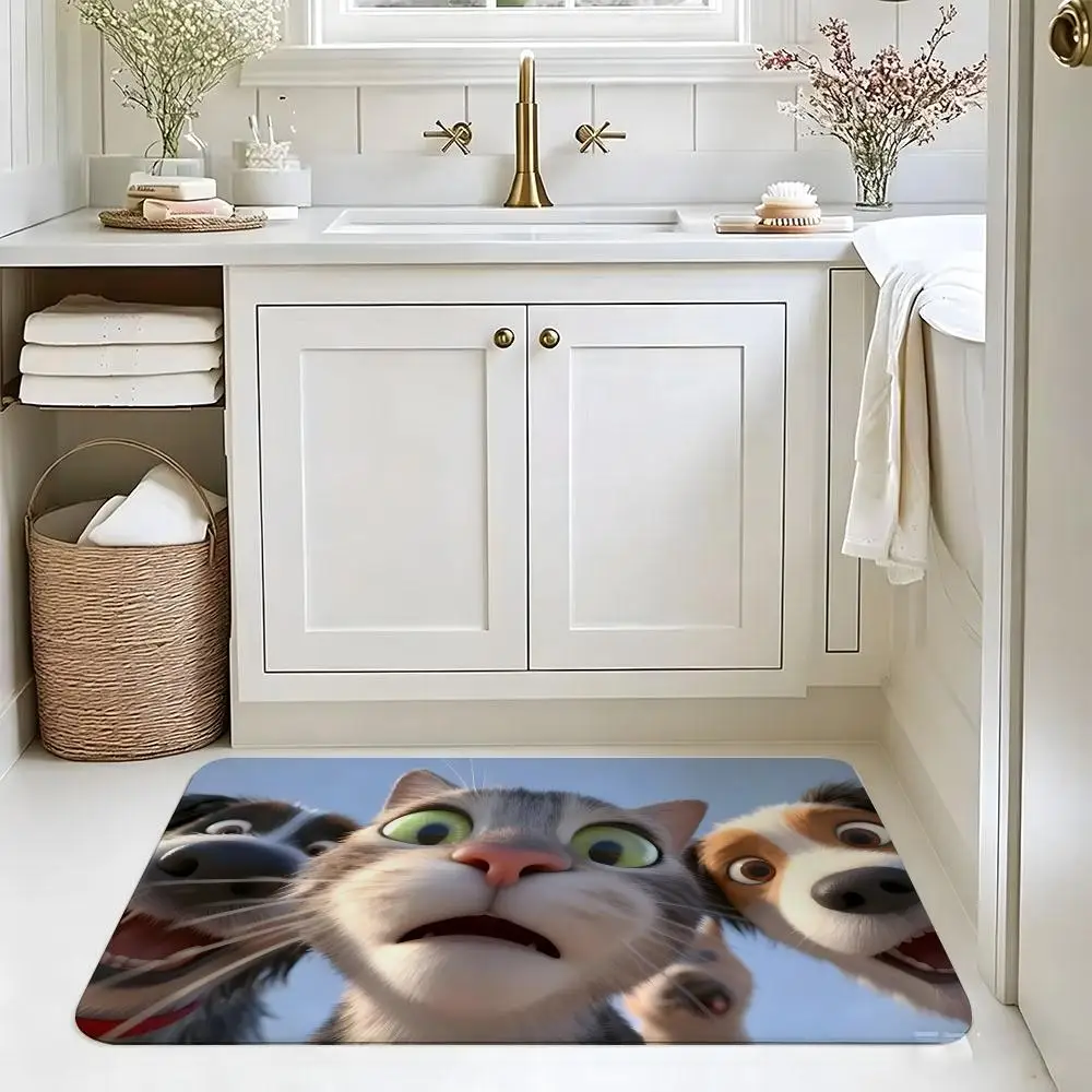 Kawaii Adorable puppy face Floor Mat carpet diatom mud bathroom quick-drying absorbent floor mat household bathroom