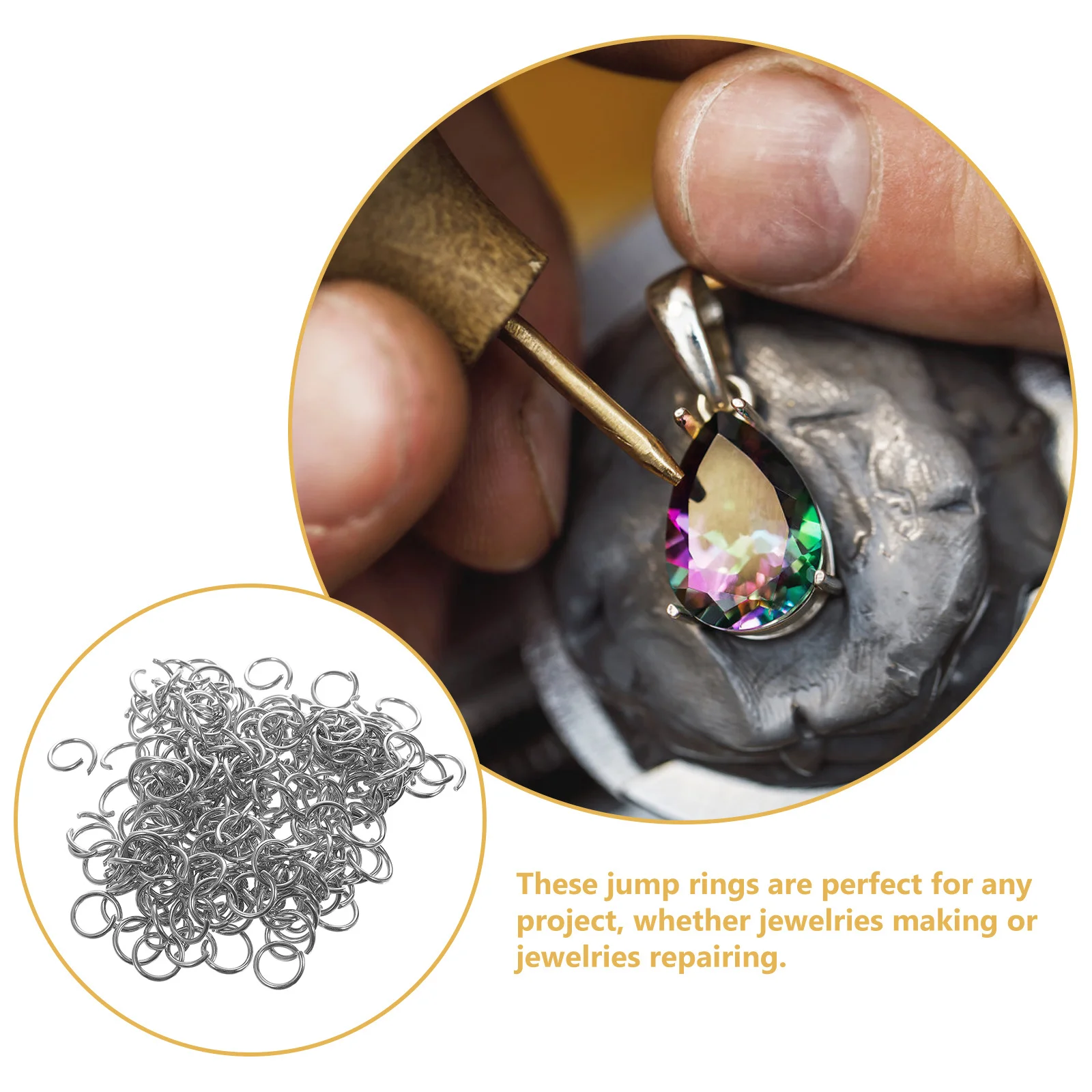 

200 Pcs Stainless Steel Opening Ring Rings for Jewelry Making Small Jump Connector The Mini