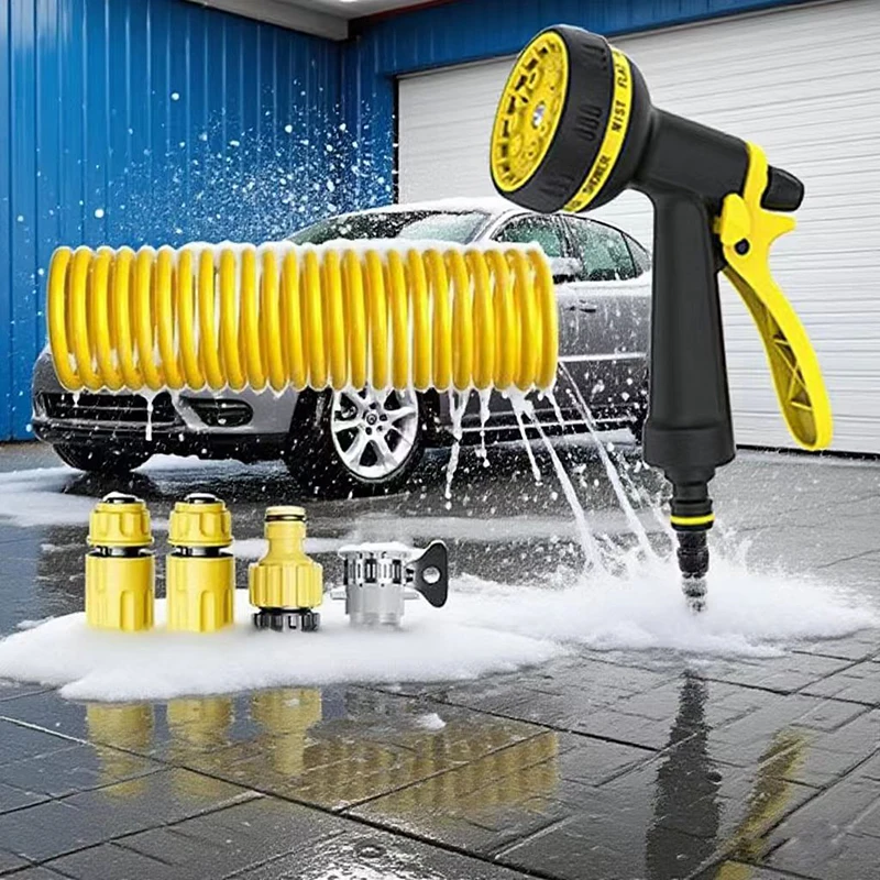 Retractable EVA Garden Hose 10/15/20m Portable Spring Water Pipe for Car Wash And Flower Lawn Watering Curly Magic Pipe Expandab