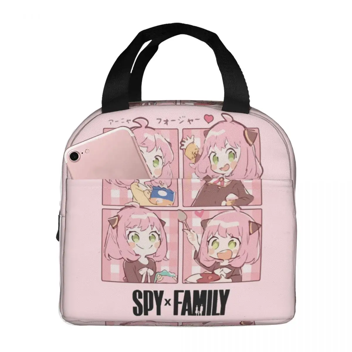 Spy X Family Anya Forger Insulated Lunch Bag for Kids School Cooler Thermal Food Box Tote Portable Lunch Boxes Container