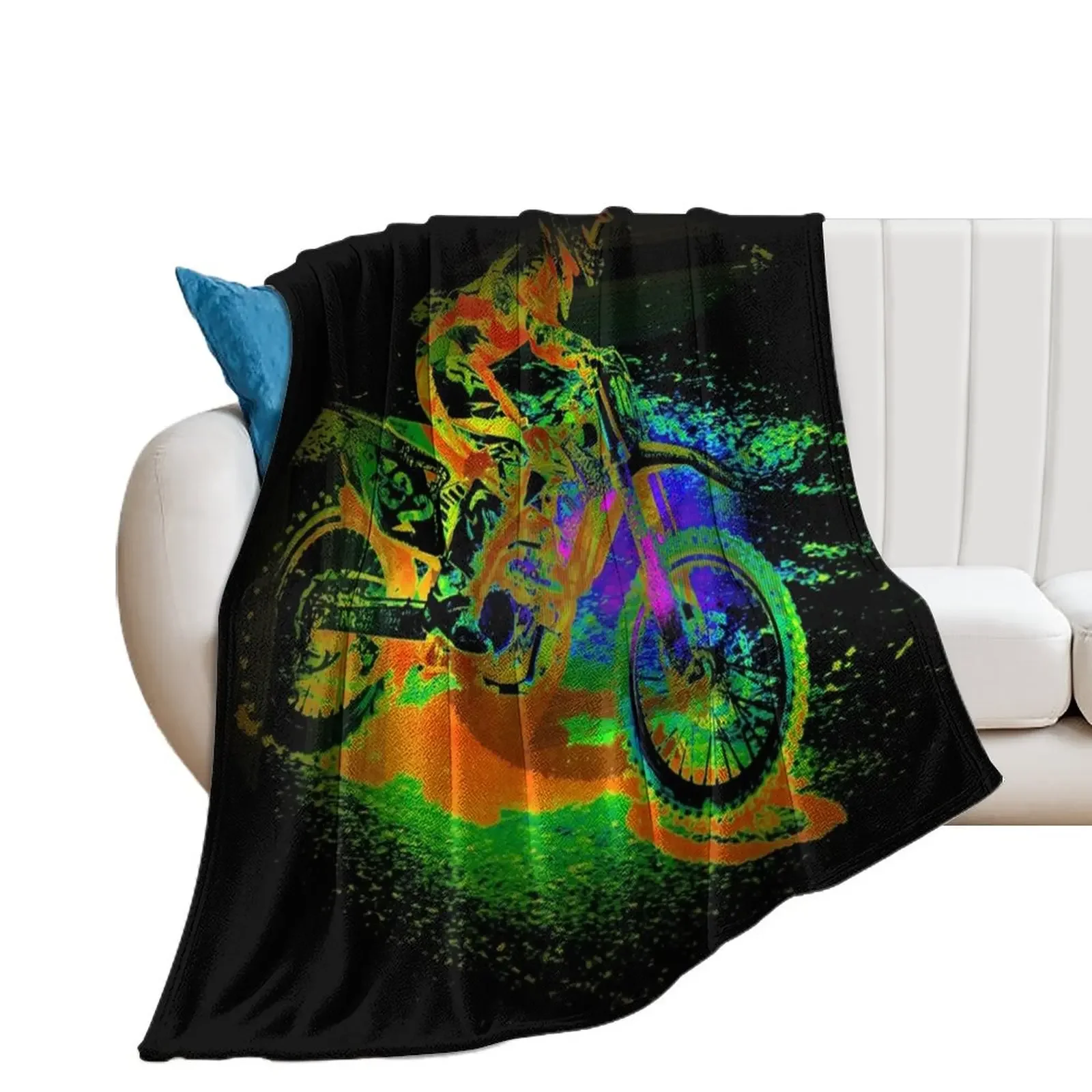 

Race to the Finish! - Motocross Racer Throw Blanket Summer Sofa Quilt Blankets