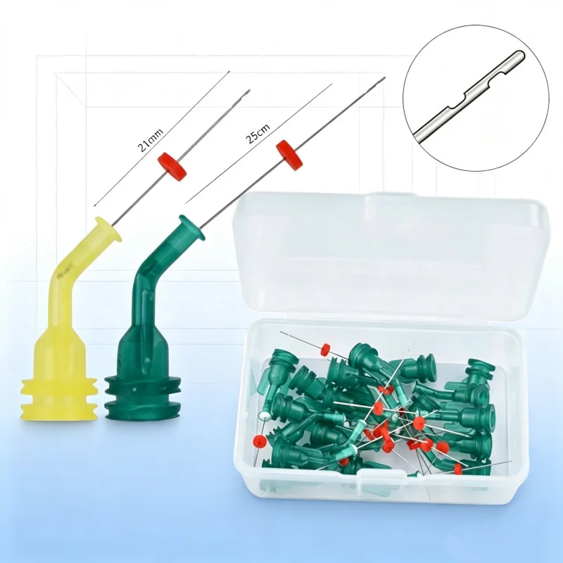 20Pcs Dental Irrigation Needle Tip – 31Ga Double Side Hole, Reusable Root Canal Cleaning Material