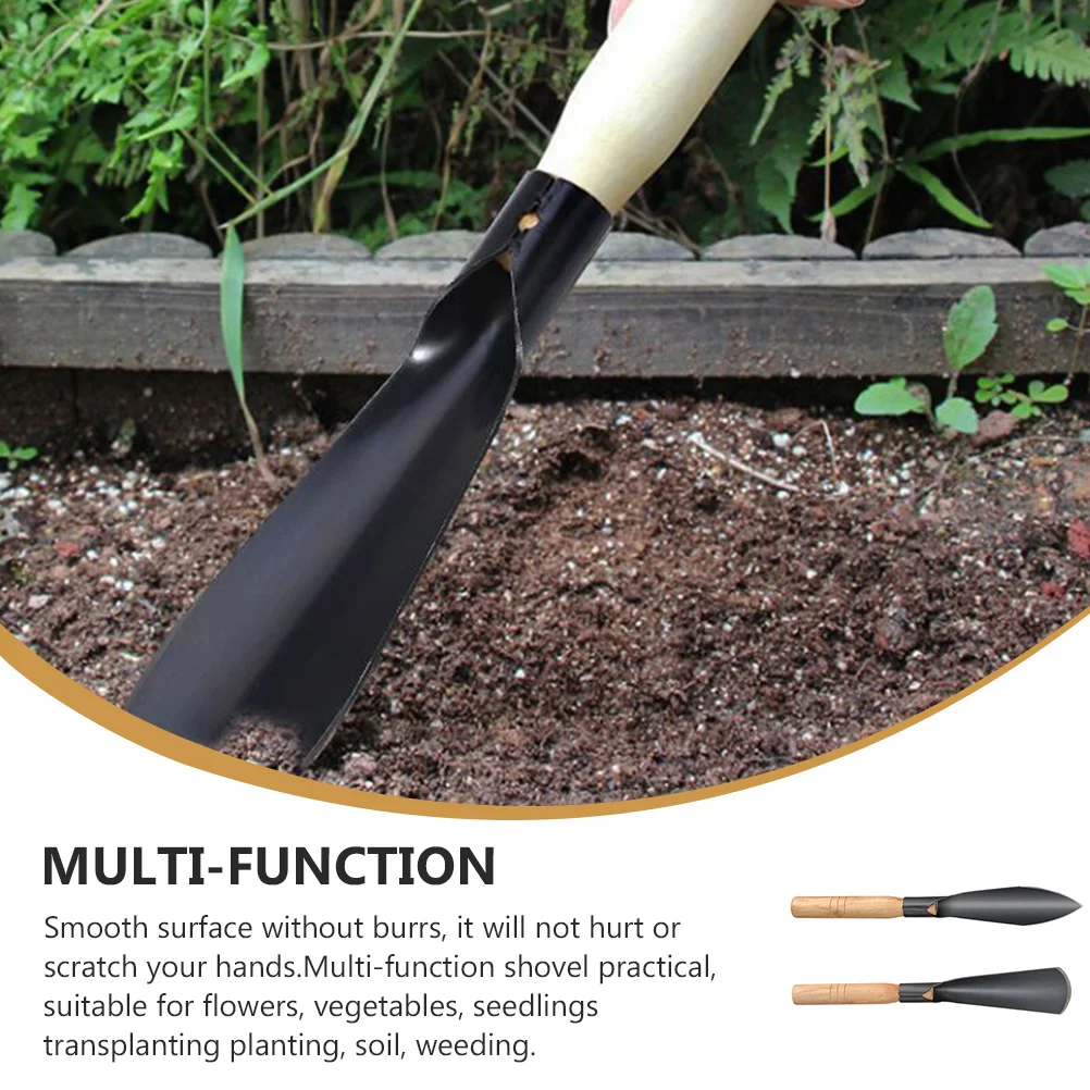 

2 pcs Iron Wooden Handle Gardening Tools Shovels for Digging Weeding Transplanting Garden Hand Tools Metal Spade