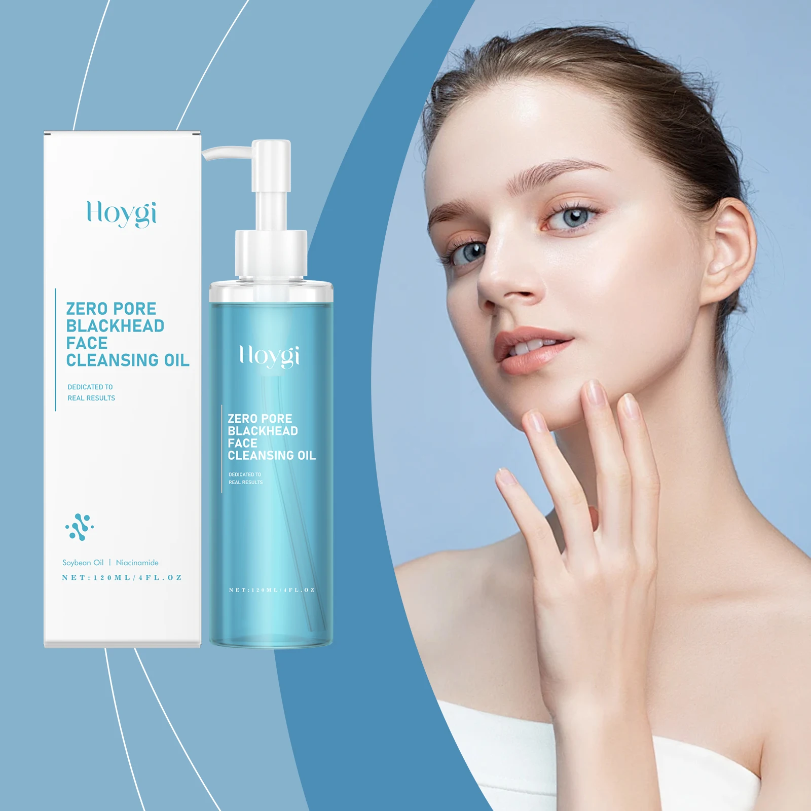 Hoygi 120 ml veganes Reinigungsöl für Gesicht und Augen – Doppelreiniger mit Niacinamid, sanfter, nicht fettender Make-up-Entferner, keine Rückstände