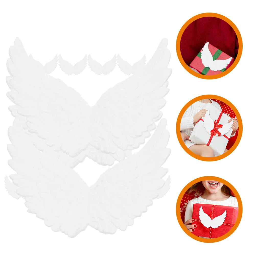 

10 Pcs Christmas Ornaments Angel Wings Accessories Crafts Decorative Tree Decorations