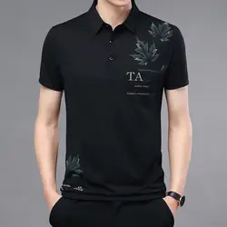 Men Fashion Summer Short Sleeve Polo Shirts Business Male Clothes Basic T-Shirt Streetwear Loose Quick-drying Casual Print Tops