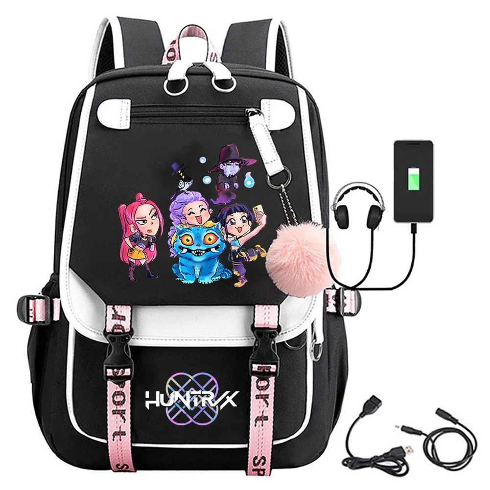 For KPop Demon Hunters Backpack Demon Slayer Backpack For Kpop Demon Backpack for Boys Girls