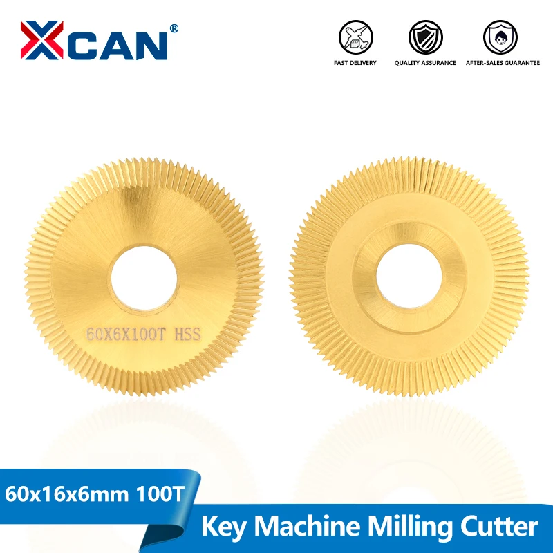 XCAN Saw Blade for Key Cutting Machine 60x16x6mm 100Teeth Horizontal Key Cutting Machine Milling Cutter Double Side for Copy Key