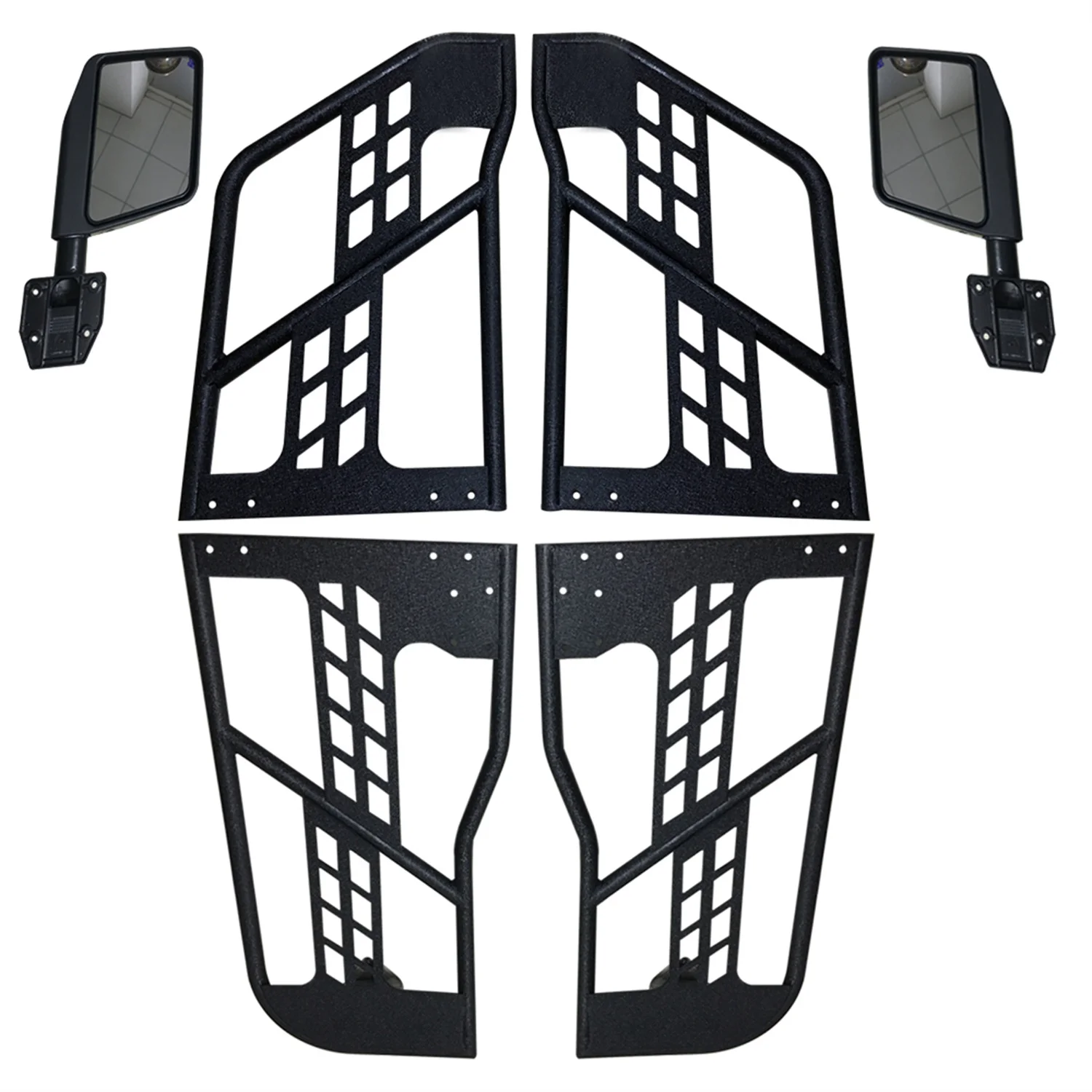 Door For 2 Doors TUBE Tubular Safari Steel Doors With Mirrors 4x4 0ffroad For Jeep W Rangler JK 07-17