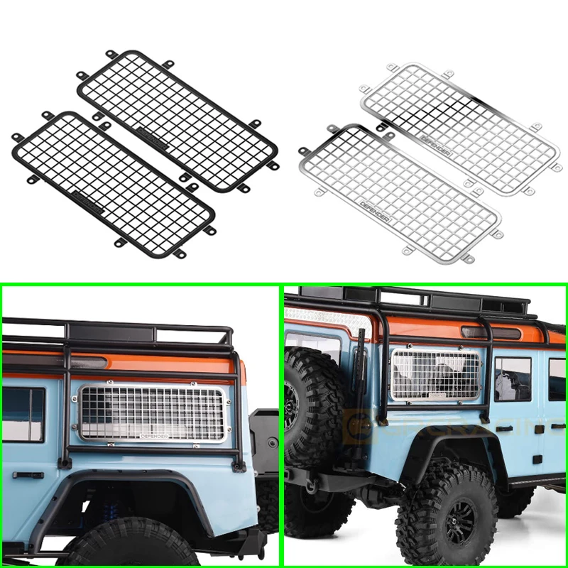 Metal Side Rear Window Net for 1/10 RC Crawler Car Traxxas TRX4 H8H Land Rover Defender Diy Parts