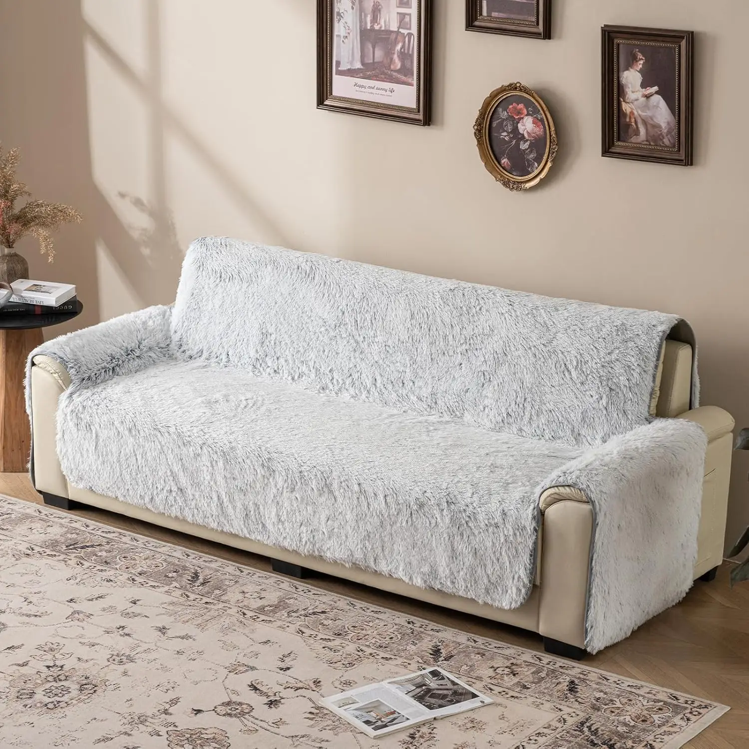 

Плюшевый и нечеткий лохматый чехол для дивана, чехол для дивана, водонепроницаемый чехол, нескользящая защита для мебели