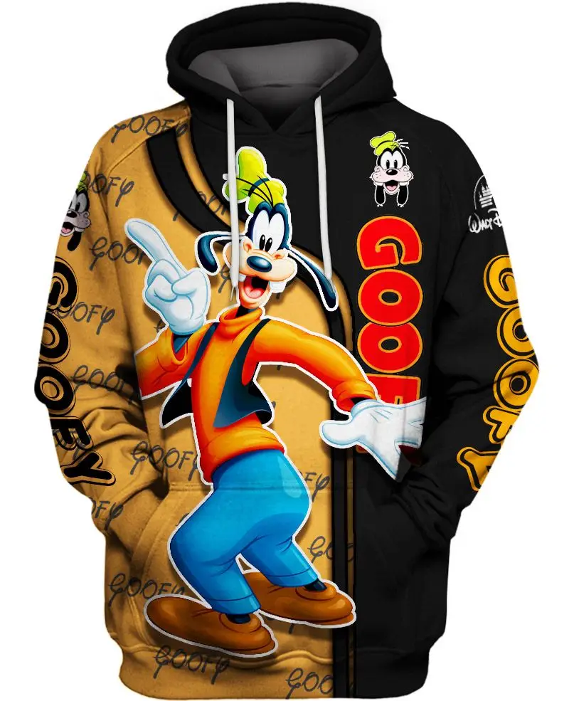 Disney Goofy 3D Print Hoodie Mens Womens Casual Sweatshirt Disney Mickey Cartoon Children's Hoodie Fashion Jacket Streetwear