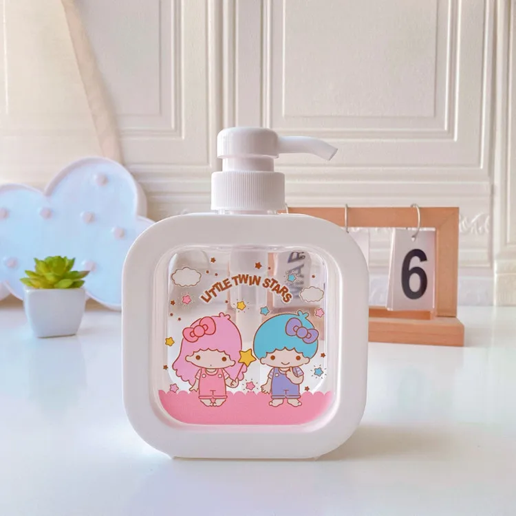 Bathroom Soap Dispensers Refillable Hello Ktty Kuromi Stitch Shampoo Shower Gel Holder Portable Travel Dispenser Empty Bath