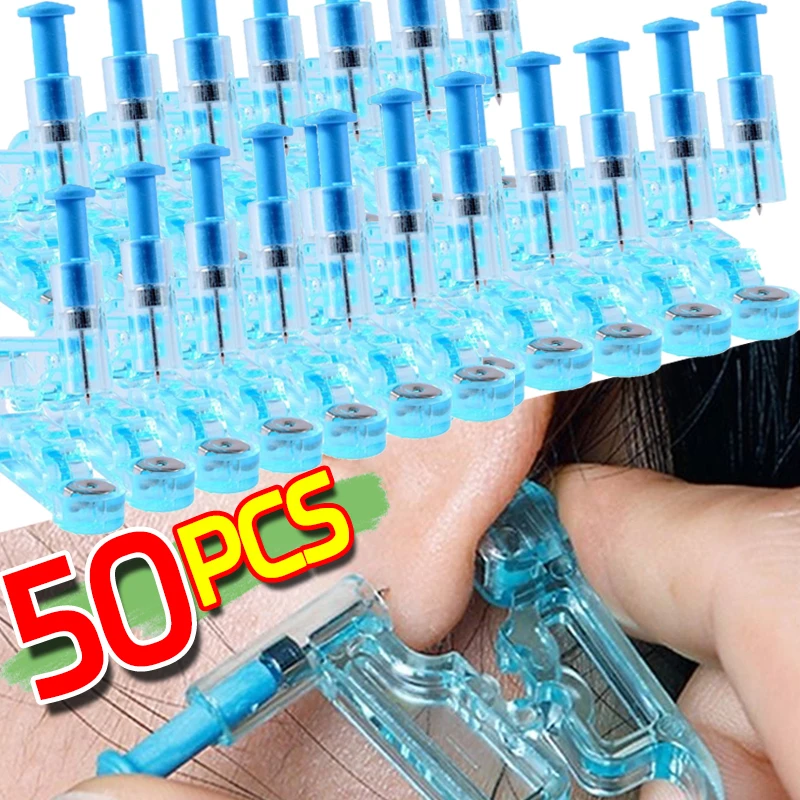 Blue Disposable Ear Piercing Gun Kit Asepsis Healthy Safety Nose Earring Piercer Tool Machine Kit Studs Body Jewelry Accessories