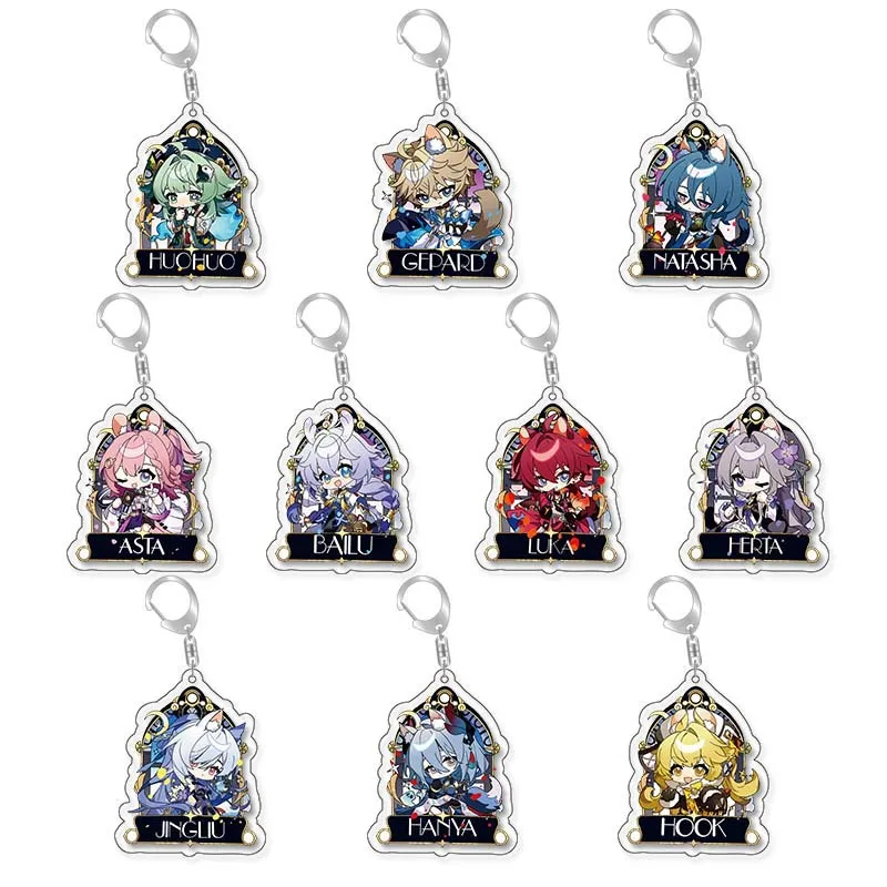 honkai star rail Keychain Tribios Aglaea Mydeimos The Herta Fugue Jade Robin Figure Pendant Car Key Chain Jewelry Men Gifts