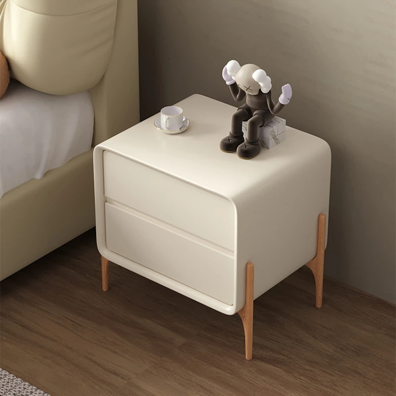 Krem tarzı Modern başucu masa yatak odası küçük ev ahşap lüks gece Minimalist Retro stands dinler Mesitas De Noche mobilya