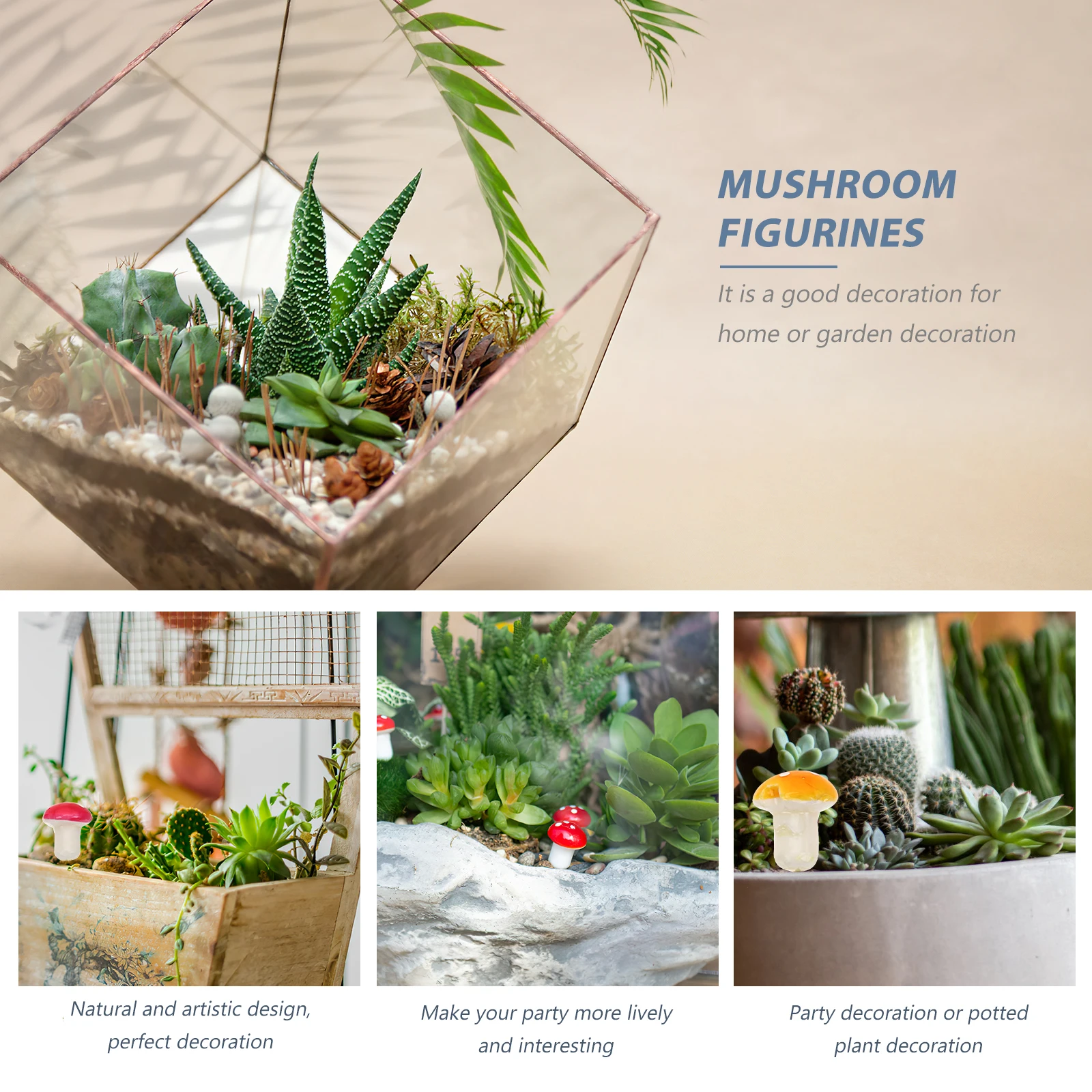 

20pcs Foam Mushroom Decor Realistic Mini Garden Statues For Micro Landscape Bonsai Cake Table Bookshelf Diy Ornament