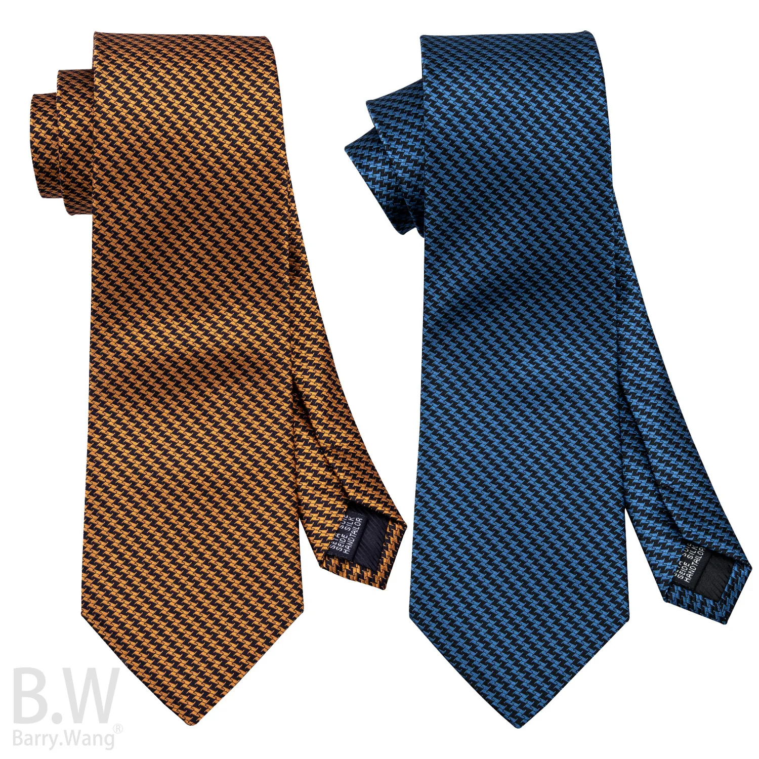 Barry.Wang Designer Silk Mens Ties Pocket Sqaure Cufflinks Set Novelty Jacquard Striped Necktie For Male Wedding Business Party