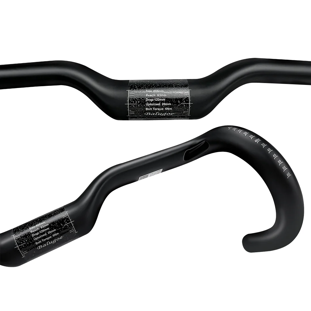 BALUGOE Bike Professionelles Wettkampf-Carbon-Rennradlenker mit internen Kabeln, 20 mm Hebelänge, UCI – Detail 12