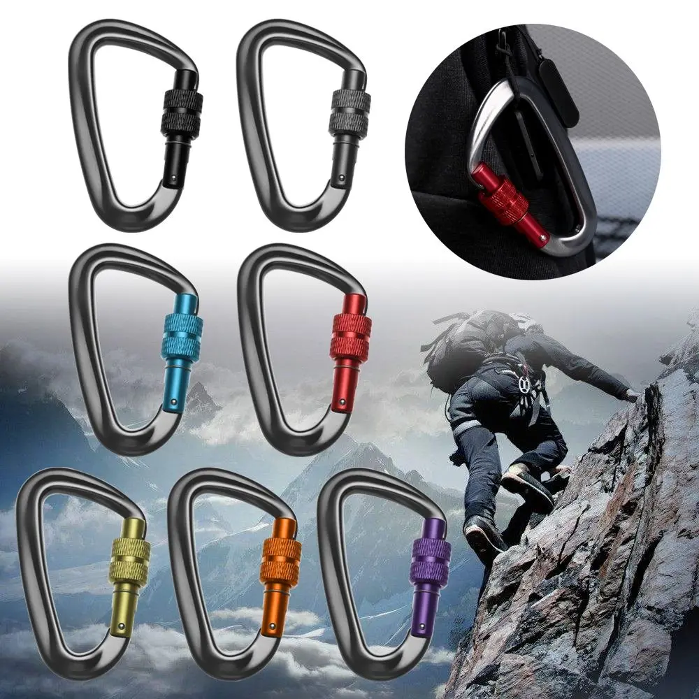 6Colors Climbing Equipment D Shape Security Safety Locks Quick Draws Lock Climbing Carabiner Professional Climbing Equipment