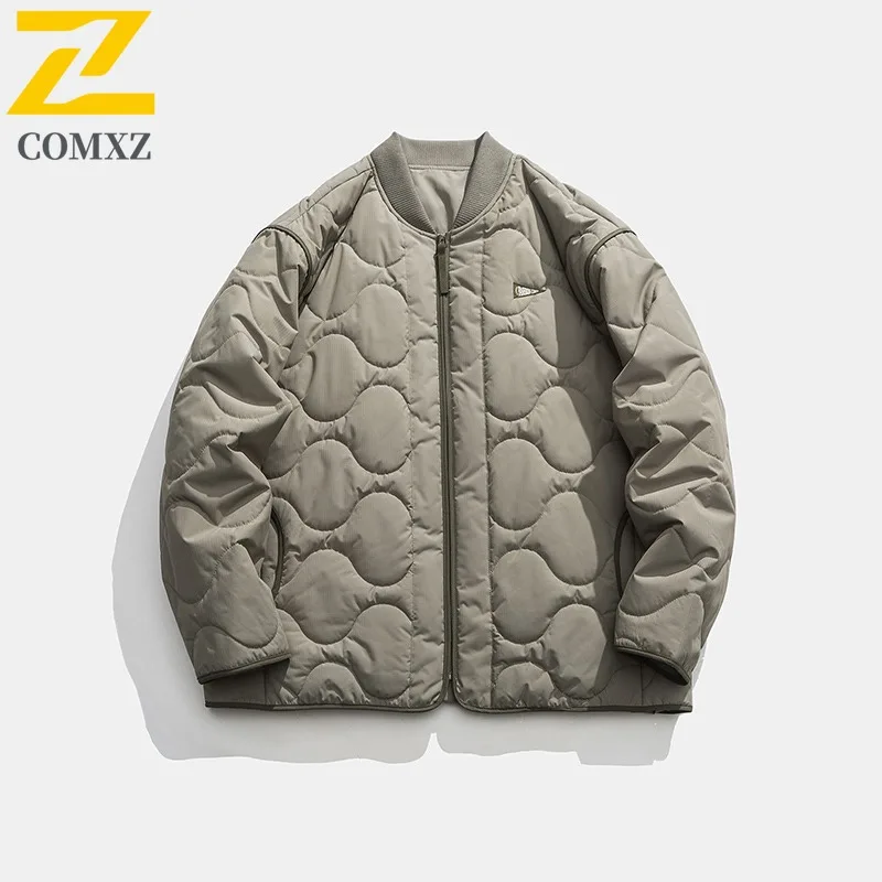 

COMXZ 2025, пуховая бейсбольная куртка в американском стиле, хлопковая мужская новая весенне-осенне-зимняя куртка-парка, толстая легкая ветровка