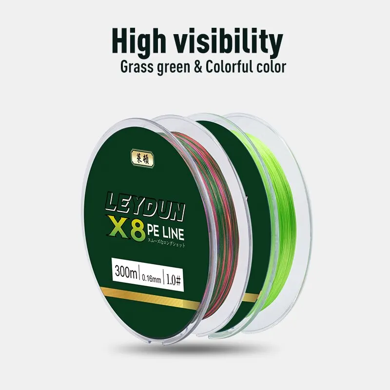 LEYDUN Micro Hot Fishing Lines 8 Strands Braided PE 300m Japan Smooth Multifilament Line Sea Fishing Carp Fly Wire Line Tool